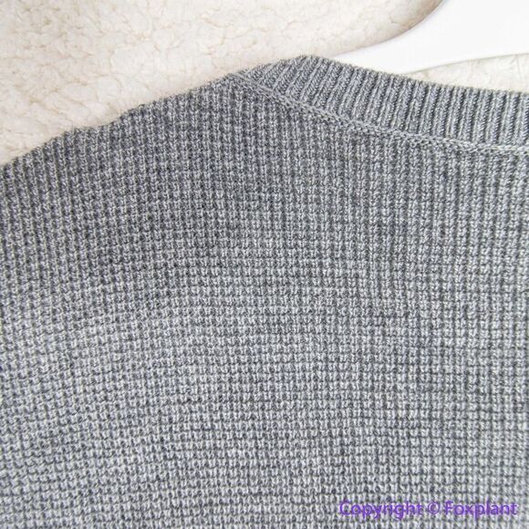 NEW Madewell Plus Asherton Waffle Henley Sweater in gray, 3X - Picture 10 of 16